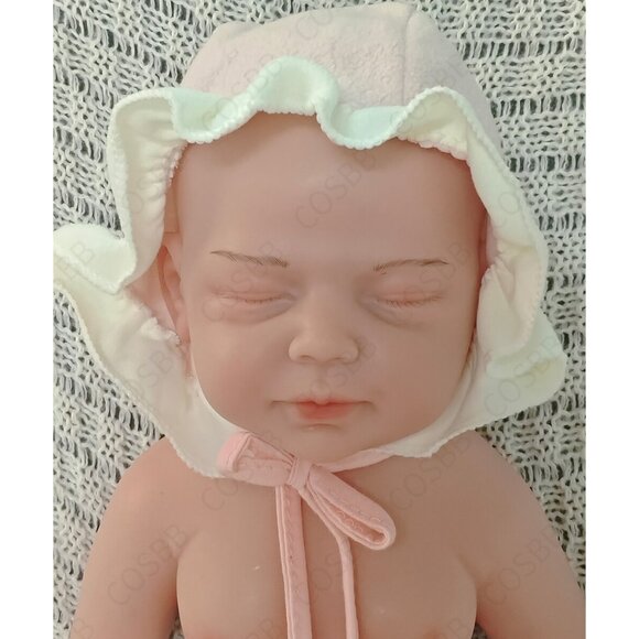 45cm Full Body Silicone Reborn Baby Dolls 6.16lbs Sleeping Newborn Baby Girl - Picture 7 of 15